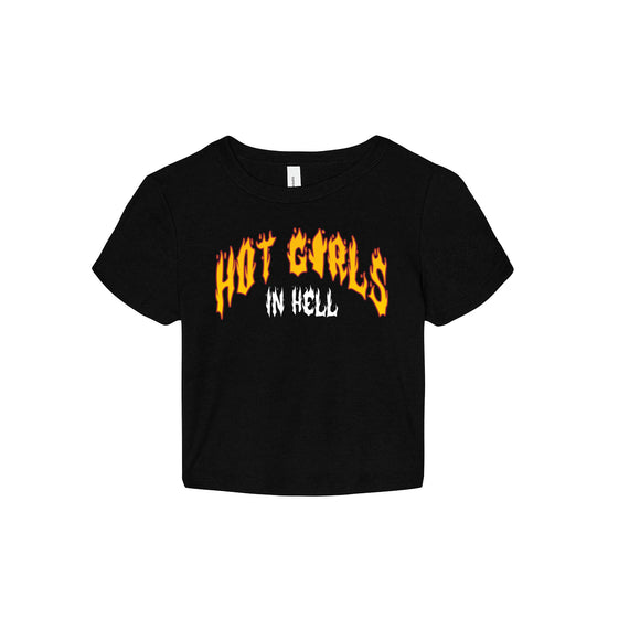 LØLØ 'Hot Girls In Hell Black Baby Tee