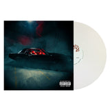 TX2 album cover features a dark, moody scene: a car in a dimly lit parking lot, the driver illuminated by Ghost White light. The white Ghost Of LA vinyl record emerges from the right side of the sleeve.
