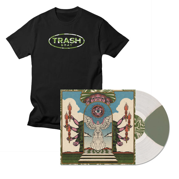 Trash Boat 'Heaven Can Wait' Patterned Logo Tee/LP Bundle