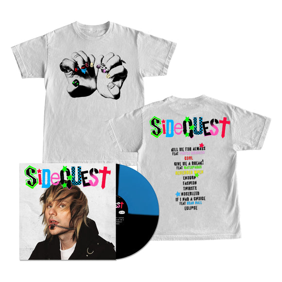 Michael Clifford 'SIDEQUEST' Black & Blue Quad Vinyl  + T-shirt Bundle