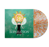 The Balance And Composure Separation 15th Anniversary Deluxe Edition vinyl features a cover with a person in a black dress, angel wings, and a sun head on green—album title is written at the bottom.
