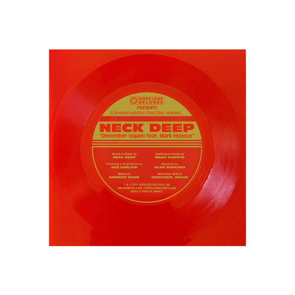 Neck Deep presents a limited edition translucent red vinyl flexi disc of 