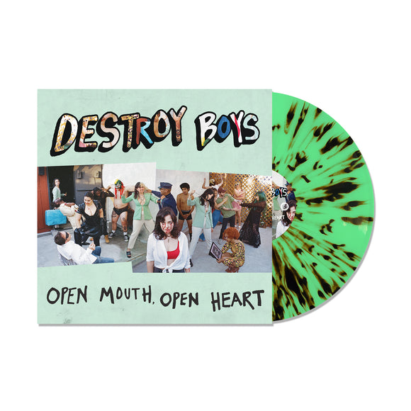 Destroy Boys 'Open Mouth, Open Heart' Green W/ Black Splatter Vinyl LP