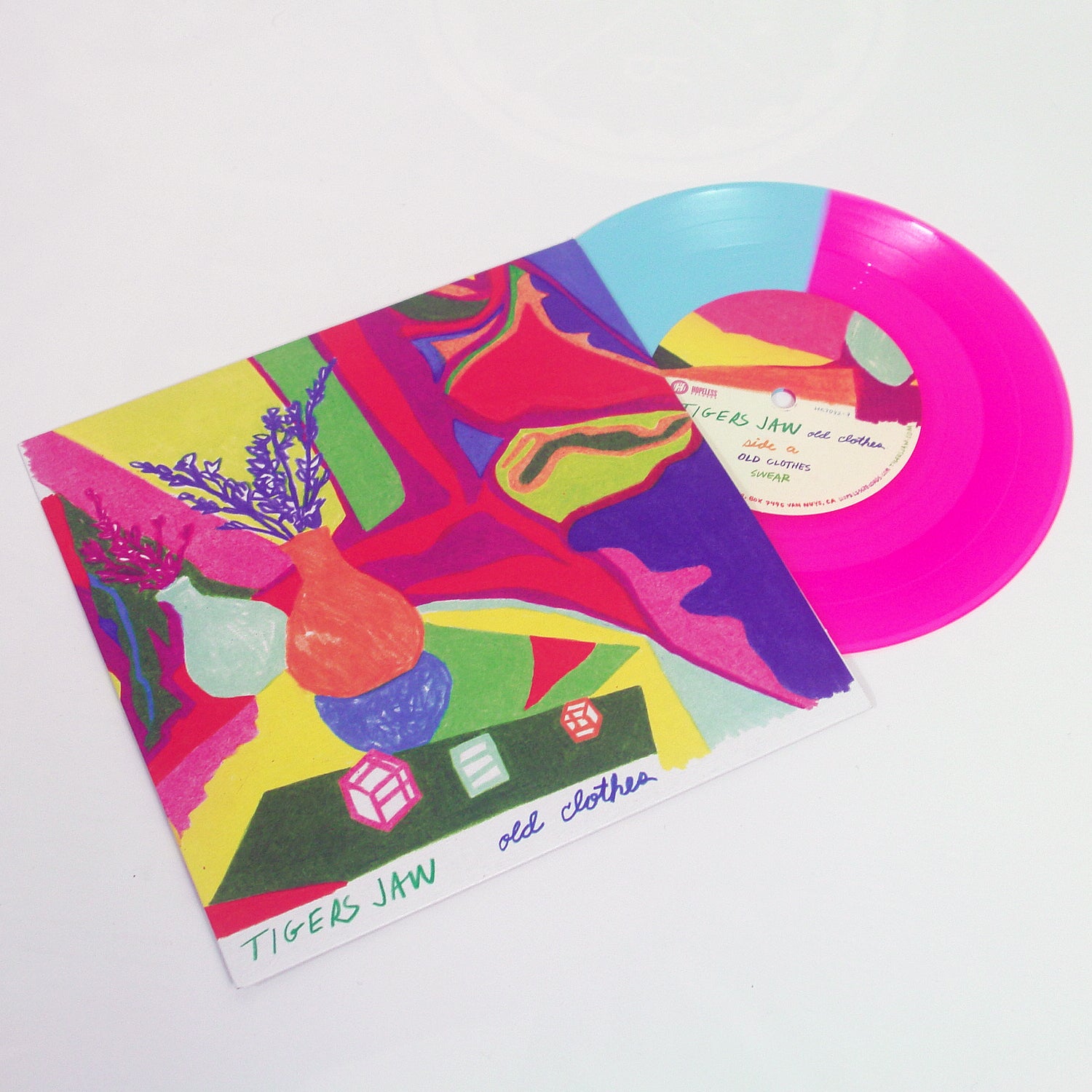 Tigers Jaw 'Old Clothes' Blue & Neon Split 7