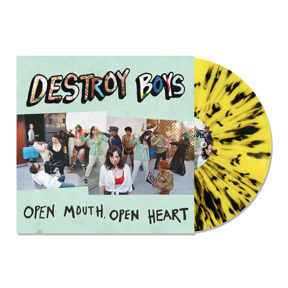 Destroy Boys 'Open Mouth, Open Heart' Yellow W/ Black Splatter