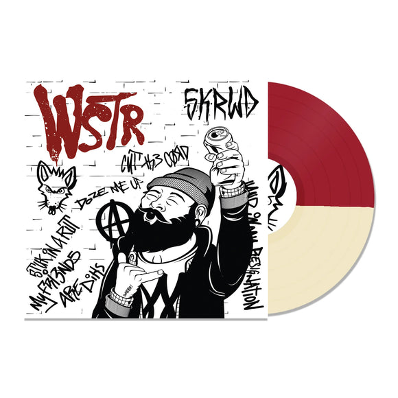WSTR 'SKRWD' Opaque Red & Bone Split
